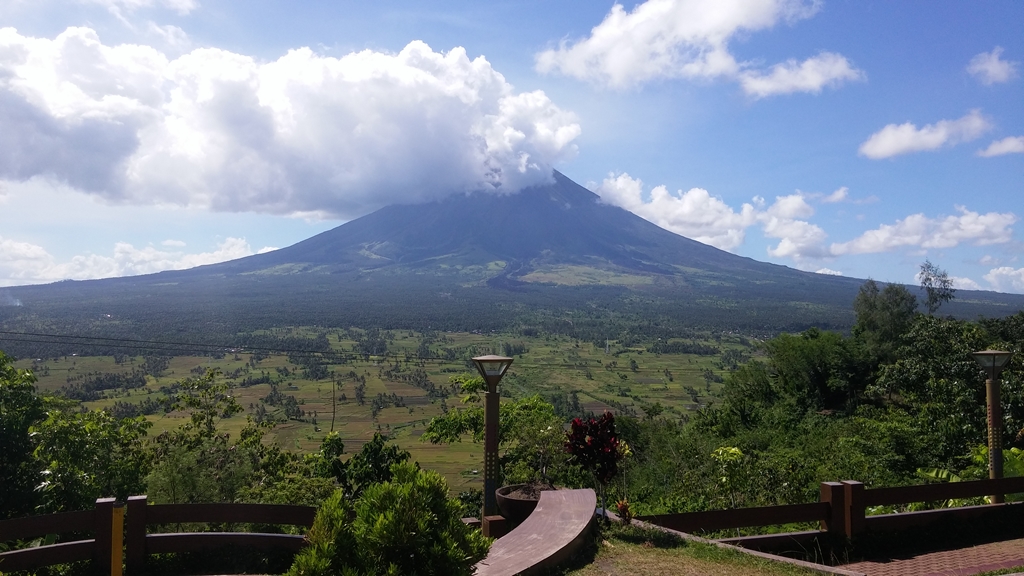 Mt. Mayon covered with clouds