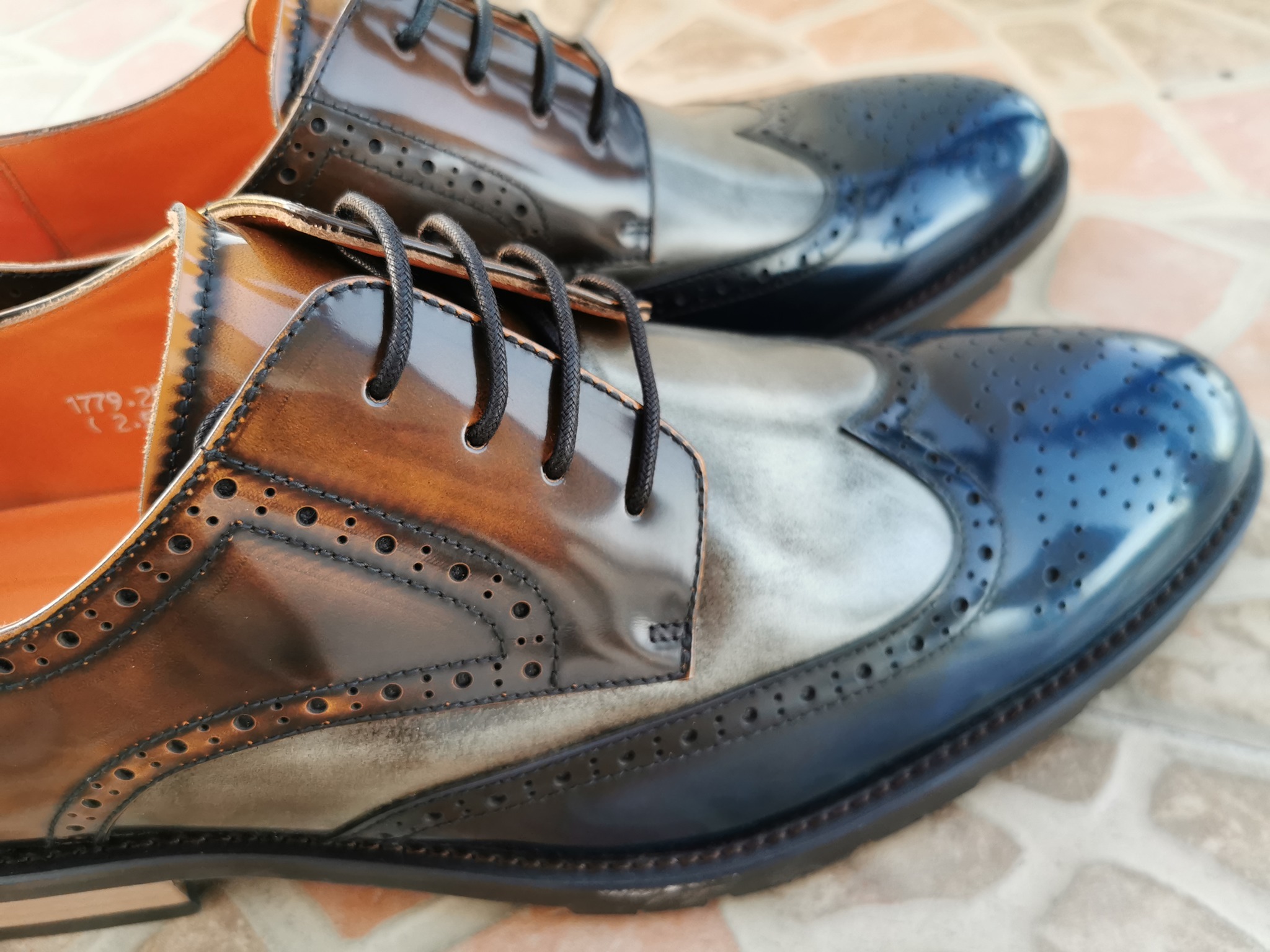 blue brown brogues